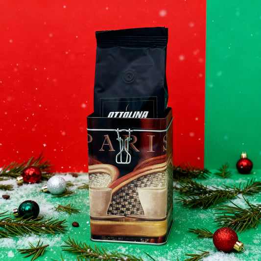 🎄 Latta Regalo Natale – 500g Miscela Famiglia Macinato Moka